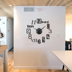 Modern Home Self Adhesive DIY 3D Wall Clock - Silo   
